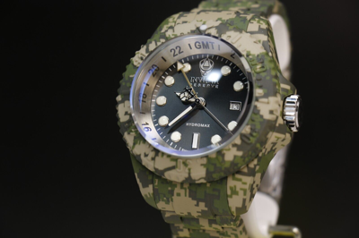 Pre-owned Invicta Reserve Hydromax Swiss Ronda Camo 52mm, Steel, Aqua Plating 40462