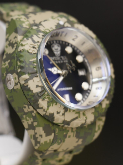 Pre-owned Invicta Reserve Hydromax Swiss Ronda Camo 52mm, Steel, Aqua Plating 40462