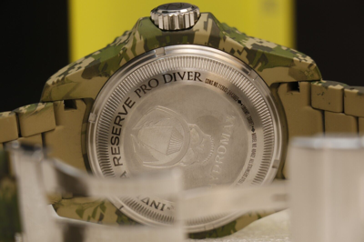 Pre-owned Invicta Reserve Hydromax Swiss Ronda Camo 52mm, Steel, Aqua Plating 40462