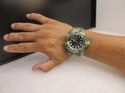 Pre-owned Invicta Reserve Hydromax Swiss Ronda Camo 52mm, Steel, Aqua Plating 40462