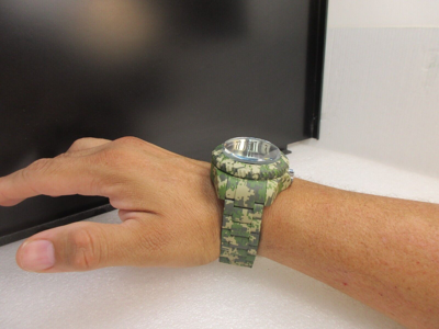 Pre-owned Invicta Reserve Hydromax Swiss Ronda Camo 52mm, Steel, Aqua Plating 40462