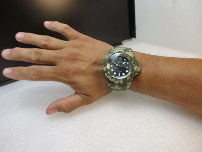 Pre-owned Invicta Reserve Hydromax Swiss Ronda Camo 52mm, Steel, Aqua Plating 40462