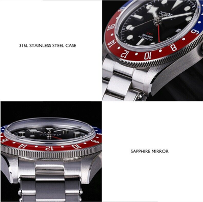 Pre-owned Octopus Men Automatic Watch Gmt Mechanical Wristwatch 20bar Bgw-9 Luminous 6460