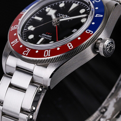 Pre-owned Octopus Men Automatic Watch Gmt Mechanical Wristwatch 20bar Bgw-9 Luminous 6460