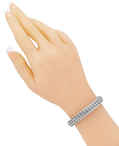 Pre-owned Devata Bali Sterling Silver Dragon Bone 10mm Chain Bracelet Dbk5261 M/7.5"