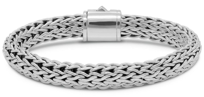 Pre-owned Devata Bali Sterling Silver Dragon Bone 10mm Chain Bracelet Dbk5261 M/7.5"