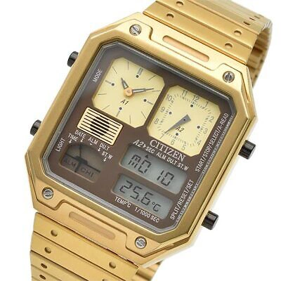 Pre-owned Citizen Record Label Jg2122-60w Gold Chronograph Men's Watch In Box