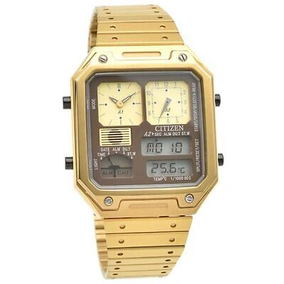 Pre-owned Citizen Record Label Jg2122-60w Gold Chronograph Men's Watch In Box