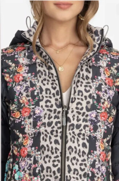 Pre-owned Johnny Was Reversible Floral Puffer Coat / Jacket $450 Msrp Sizes M And Xl In Multicolor