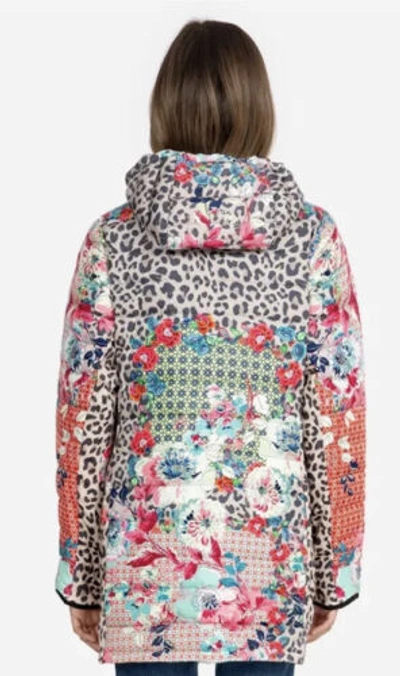 Pre-owned Johnny Was Reversible Floral Puffer Coat / Jacket $450 Msrp Sizes M And Xl In Multicolor
