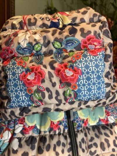 Pre-owned Johnny Was Reversible Floral Puffer Coat / Jacket $450 Msrp Sizes M And Xl In Multicolor