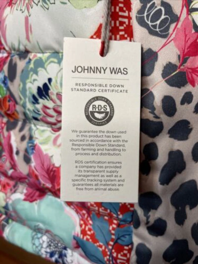 Pre-owned Johnny Was Reversible Floral Puffer Coat / Jacket $450 Msrp Sizes M And Xl In Multicolor