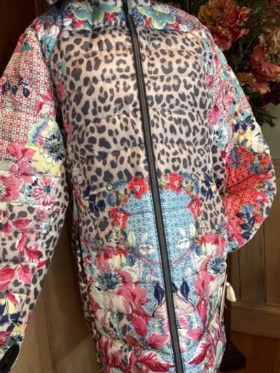 Pre-owned Johnny Was Reversible Floral Puffer Coat / Jacket $450 Msrp Sizes M And Xl In Multicolor