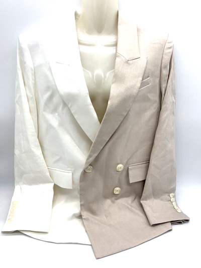 Pre-owned Veronica Beard Braeton Dickey Jacket Size 12 Us In White/limestone