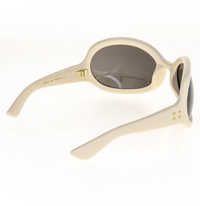 Pre-owned Gucci White Brown Unisex Angular Mask 1381 Chunky Bold Gg1381s Sunglasses 003