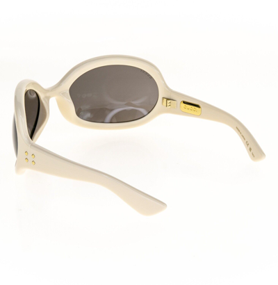 Pre-owned Gucci White Brown Unisex Angular Mask 1381 Chunky Bold Gg1381s Sunglasses 003
