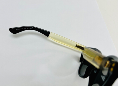 Pre-owned Gucci Gg1159s Round Black Crystal Yellow Stripe Unisex Sunglasses 1159 Authentic In Gray