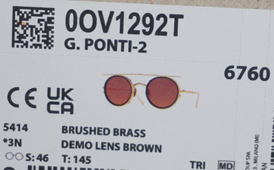 Pre-owned Oliver Peoples Limited Sunglasses G. Ponti Ov1292t 6760 Clip On 46 23 145 In Brush Brass