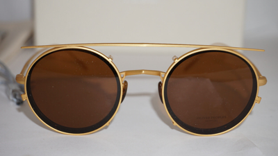 Pre-owned Oliver Peoples Limited Sunglasses G. Ponti Ov1292t 6760 Clip On 46 23 145 In Brush Brass