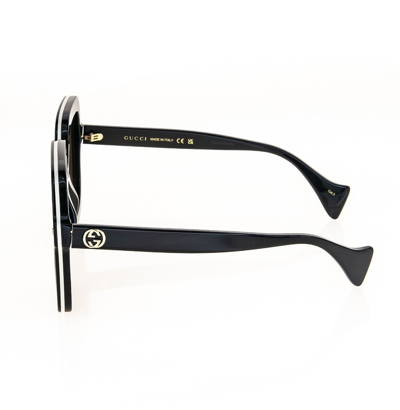 Pre-owned Gucci Black Brown Stripe 1241 Unisex Oversized Retro Gg1241s Sunglasses 001