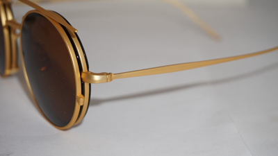Pre-owned Oliver Peoples Limited Sunglasses G. Ponti Ov1292t 6760 Clip On 46 23 145 In Brush Brass