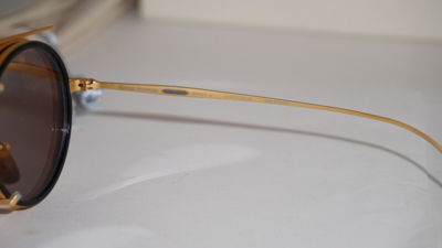 Pre-owned Oliver Peoples Limited Sunglasses G. Ponti Ov1292t 6760 Clip On 46 23 145 In Brush Brass