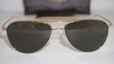 Pre-owned Oliver Peoples Sunglasses Benedict Gold Green Ov1002s 5035p1 59 16 130