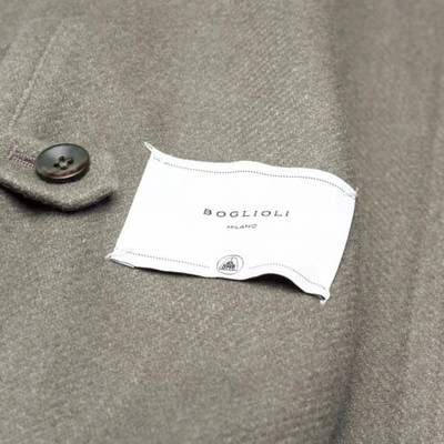 Pre-owned Boglioli Milano Gray Virgin Wool Blend Flannel Unlined Coat Eu 48 Us 38