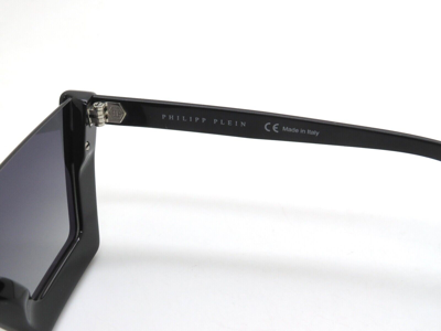 Pre-owned Philipp Plein Plein Crystal Lux Spp031s 0700 Black/grey Gradient Sunglasses