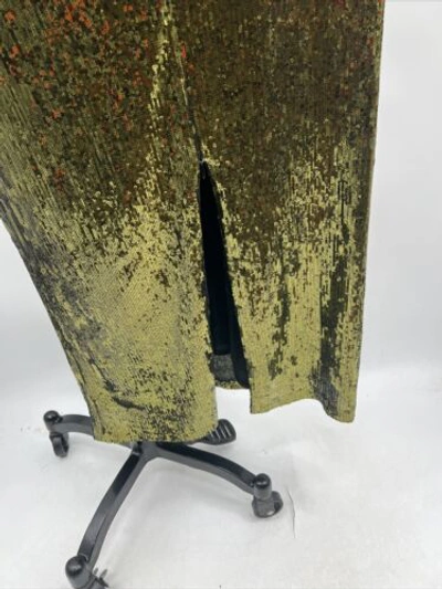 Pre-owned Galvan London Women's Green Sequin-embellished Fitted Midi Dress Size Fr 36/us 4