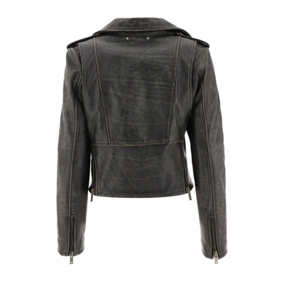 Shop Golden Goose Leather Jacket In 90100