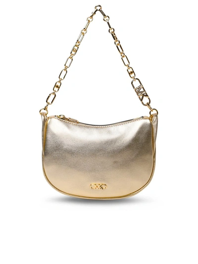 Shop Michael Michael Kors Michael Kors Pale Gold 'kendall' Leather Bag