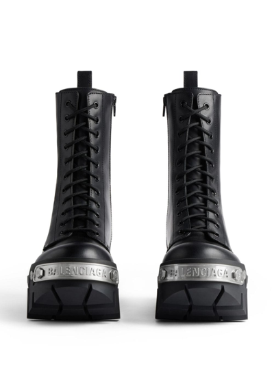 Shop Balenciaga Bulldozer Leather Boots In Black