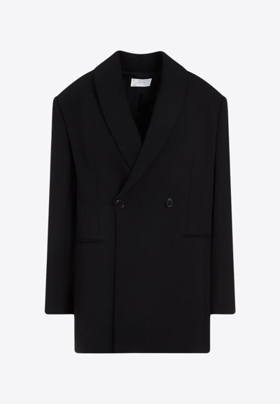 Shop The Row Diomede Double-breasted Blazer In Black