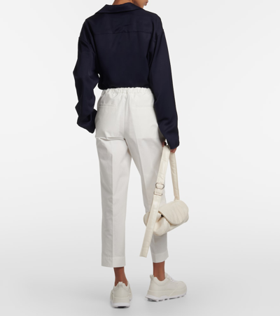 Shop Jil Sander Cropped Cotton Straight Pants In White