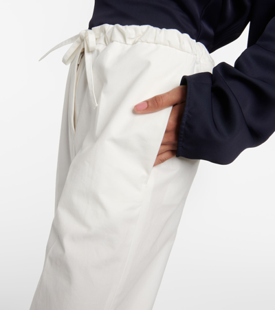 Jil Sander Cropped Cotton Straight Pants In White