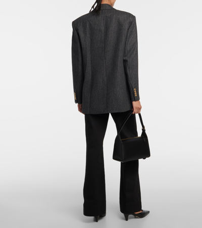 Nili Lotan Boyfriend Striped Virgin Wool Jacket In Grey