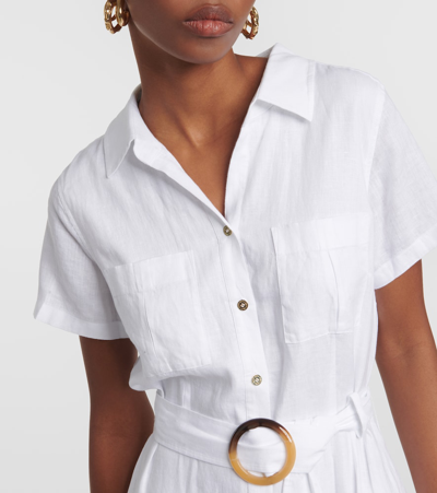 Shop Heidi Klein Mitsio Island Linen Shirt Dress In White