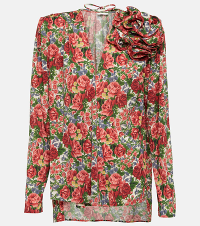 Shop Magda Butrym Floral Blouse In Multicoloured