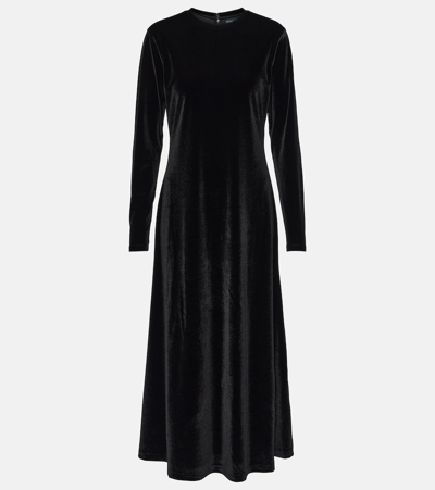 Shop Polo Ralph Lauren Velvet Maxi Dress In Black