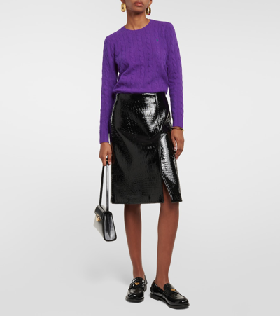 Shop Polo Ralph Lauren Juliana Wool And Cashmere Sweater In Purple