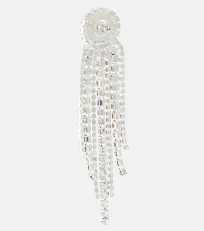Shop Rebecca Vallance Mariella Crystal-embellished Drop Earrings In Silver