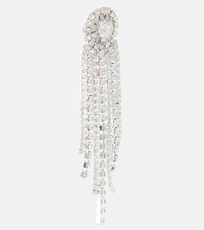 Shop Rebecca Vallance Mariella Crystal-embellished Drop Earrings In Silver