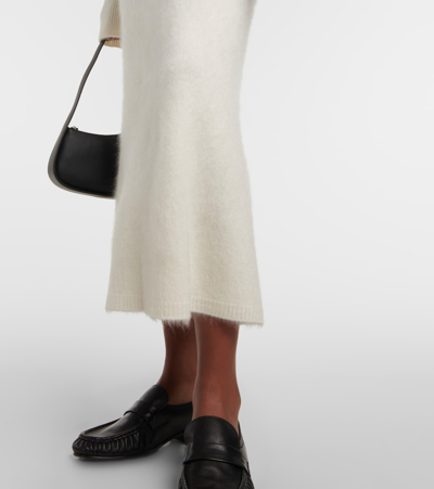 Shop Lisa Yang Asta Brushed Cashmere Midi Skirt In Neutrals