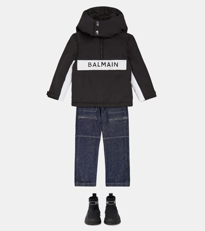 Balmain Logo Ski Jacket In Black