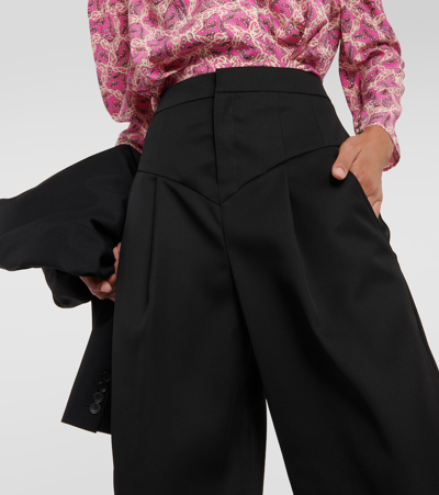 Isabel Marant Staya Wool Wide-leg Pants In Black