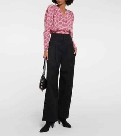 Shop Isabel Marant Staya Wool Wide-leg Pants In Black