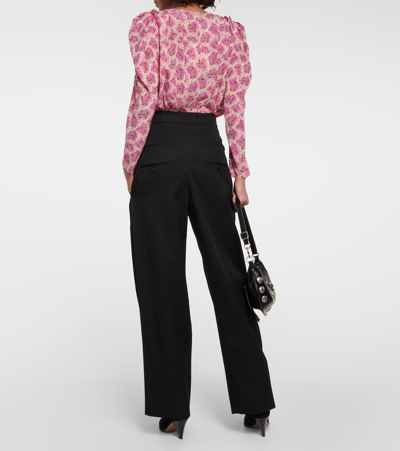 Isabel Marant Staya Wool Wide-leg Pants In Black