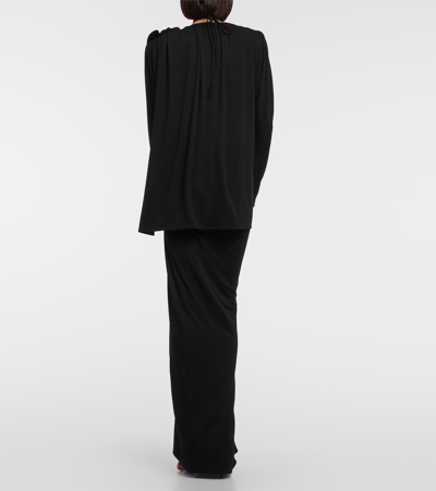 Magda Butrym Draped Floral V-neck Blouse In Black