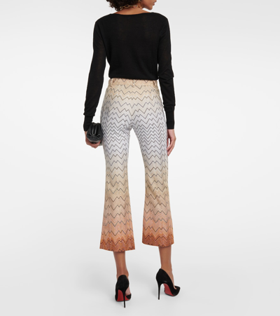 Shop Missoni Zig Zag Jersey Flared Pants In Multicoloured